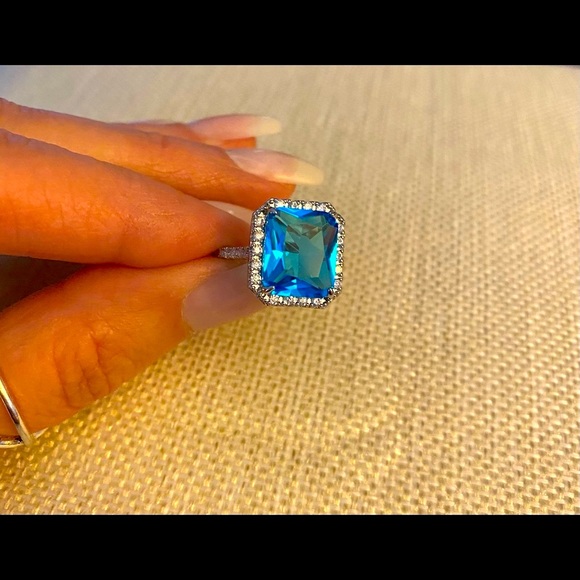 FREE SHIPPING *NEW 925 Silver Ring Aquamarine - Picture 3 of 9
